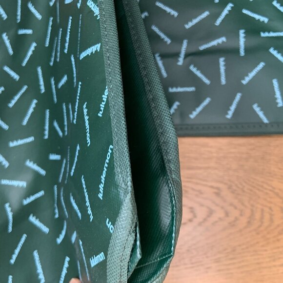 Lululemon Athletics Large Shopping Reusable Grocery Bags Snap Closure Green - Picture 4 of 5
